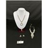 Image 1 : 2 Vintage Rhinestone Necklaces w/1 Pair Of Earrings