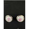 Image 2 : Lovely Large Enamel Rose Cufflinks