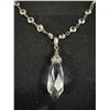 Image 2 : Beautiful .925 Silver Chain w/Crystals & Lovely Crystal Pendant (35" long)