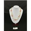 Image 1 : Extra Long Genuine Pearl & Coral Bead Necklace