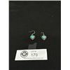 Image 1 : .925 Silver Heart Earrings w/Genuine Turquois