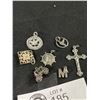 Image 2 : 6 Sterling Charms & 1 Cross Pendant Italy