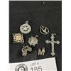 Image 3 : 6 Sterling Charms & 1 Cross Pendant Italy