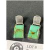 Image 2 : Gorgeous Sterling Silver w/Turquois Stone, Dangle Earrings, Marked F.Silago