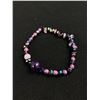 Image 2 : Amethyst Bead Bracelet & Earrings (Sterling)