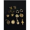 Image 1 : Lot Of Gold Plated Pendants, Earrings, Etc