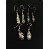 Image 1 : 3 Pairs Of Sterling Teardrop Earrings