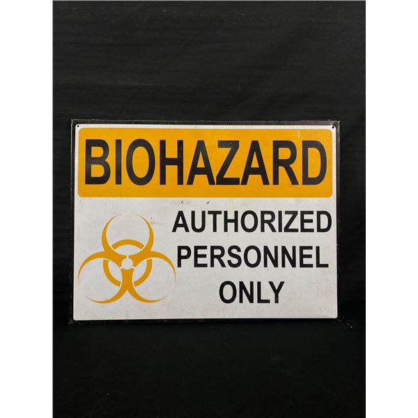 Tin Biohazard Sign. 16" x 12"