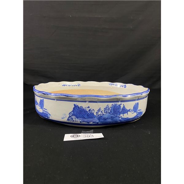 Antique Hand Painted Chinese Porcelaine Dish, Large, 11" Diameter