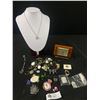 Image 1 : Misc Jewelry Lot & Europa Wind-Up Alarm Clock Made In Germany
