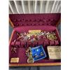 Image 2 : Wood Silverware Box With Cufflink Collection