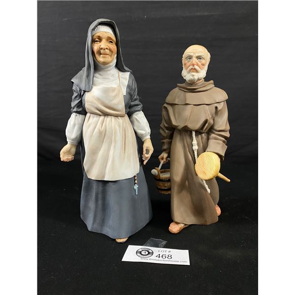 Vintage Algora Spanish Figurines Nun & Monk