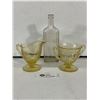 Image 1 : Vintage Rawleigh's Bottle & Light Amber Coloured Cream & Sugar Set
