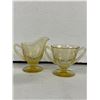Image 2 : Vintage Rawleigh's Bottle & Light Amber Coloured Cream & Sugar Set
