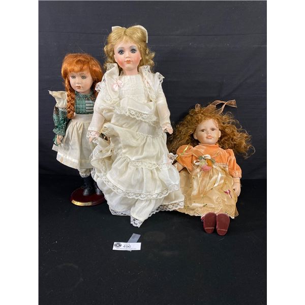 Lot of 3 Beautiful Collector DollsOne Being Anne of Green Gables