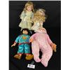 Image 1 : 3 Collectible Procelain Dolls and 1 Baby Doll