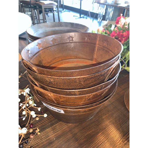 Copper Antique Style Decor Basins Lot of 5