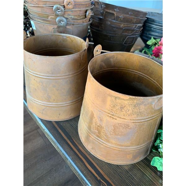 Copper Antique Style Decor Pails Lot of 2