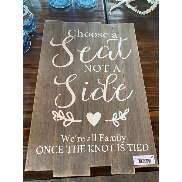 Barn Board Wedding Seating sign