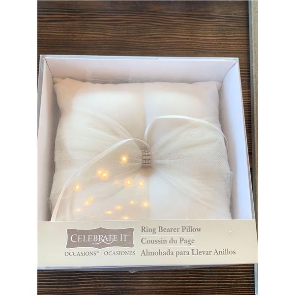 NEW Ring bearers pillow white satin