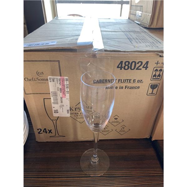 Chef & Sommelier Crystal 6 oz Champagne Flute Case lot of 24