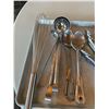 Image 3 : Assorted Service Ware, tongs, ladels, spoons, whisk lot of 16