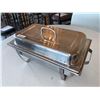 Image 1 : Stainless Steel Metal Handled Chaffing Dish with Lid & Stand