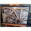 Image 1 : Framed Canvas Artwork Wagon Wheel- 32x22 inch