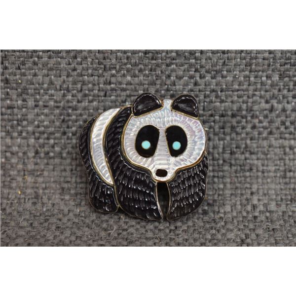 ZUNI INDIAN SILVER INLAID PIN/PENDANT BY A LONJOSE SHIRLEY