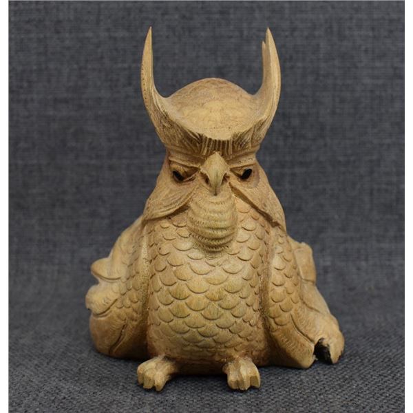 WOODEN CARVED OWL