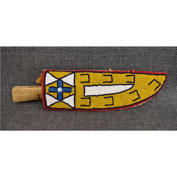 PLAINS INDIAN KNIFE SHEATH AND KNIFE