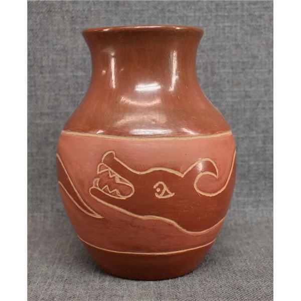 SANTA CLARA INDIAN POTTERY VASE BY JO-POVI