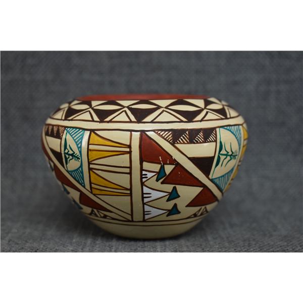 JEMEZ INDIAN POTTERY BOWL BY V YEPA