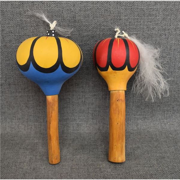 TWO HOPI INDIAN RATTLES