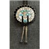 Image 2 : ZUNI INDIAN SILVER CHIEFS HEAD BOLO