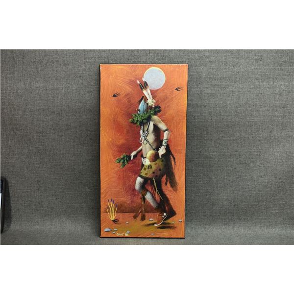 NAVAJO INDIAN PAINTING "THE DANCE" BY ALLEN BAHE