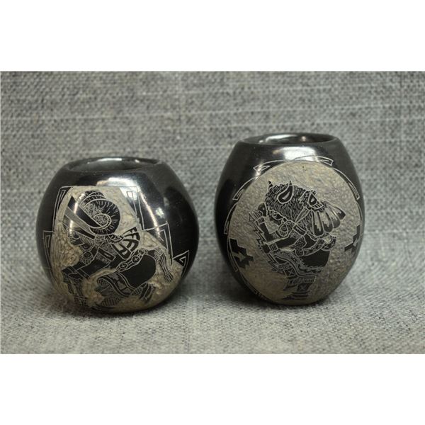 TWO SANTA CLARA INDIAN POTTERY BOWLS BY MATHEW TAFOYA