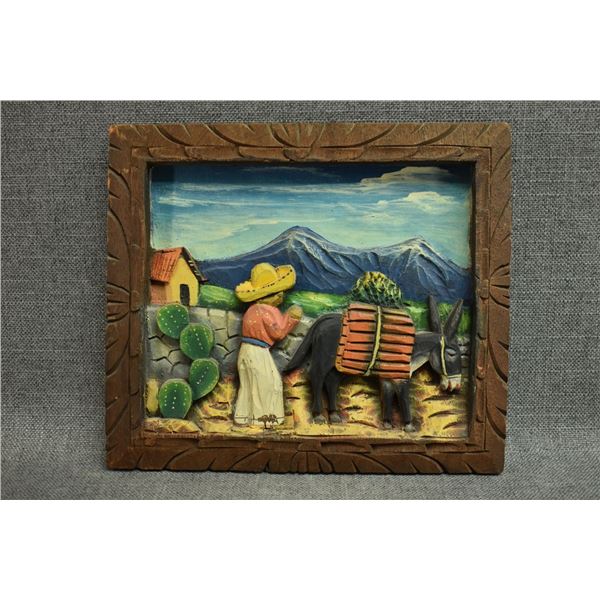 MEXICAN CARVED PAINTING