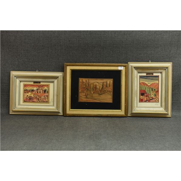 THREE MEXICAN POPOTILLO PAINTINGS