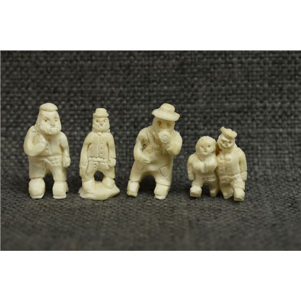 ESKIMO INDIAN IVORY FIGURES SIGNED GS