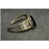 Image 3 : NAVAJO INDIAN SILVER AND ONYX BRACELET