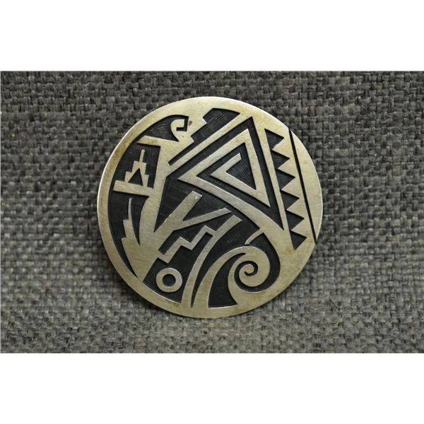 HOPI INDIAN SILVER PIN/PENDANT BY HAROLD LOMAYAKTEWA