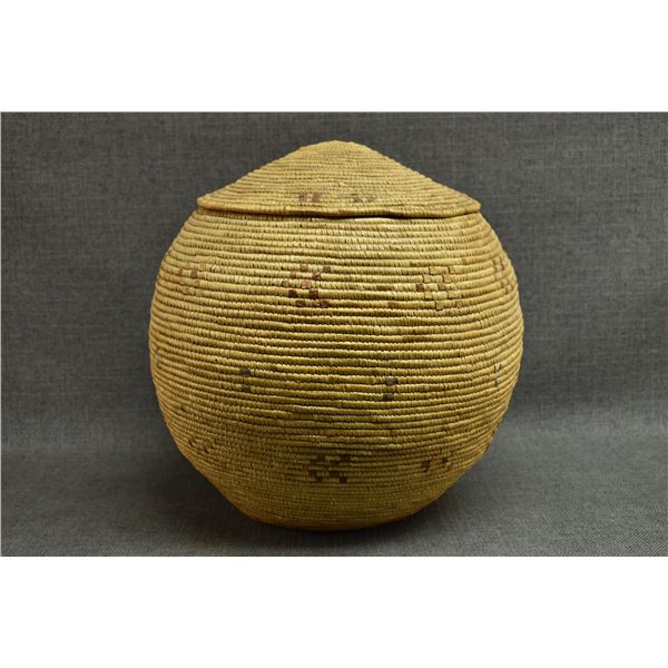 ESKIMO INDIAN LIDDED BASKET