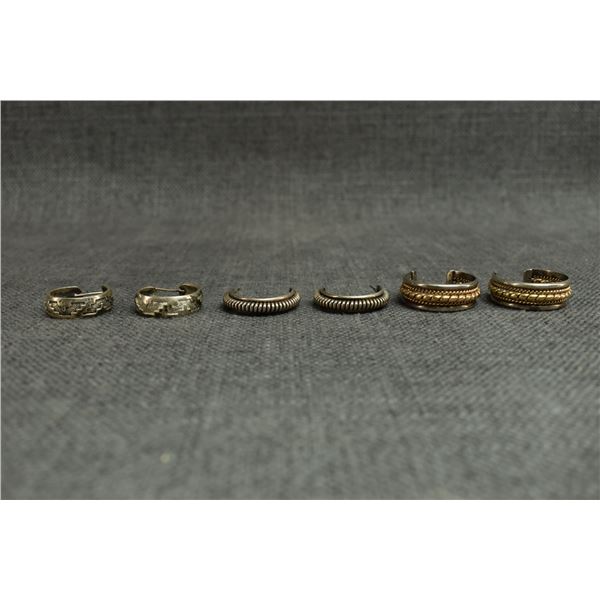 THREE PAIR OF SILVER EARRINGS