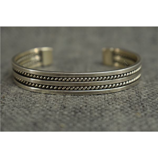 NAVAJO INDIAN SILVER BRACELET BY TAHE