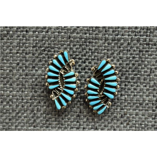 ZUNI INDIAN SILVER EARRINGS
