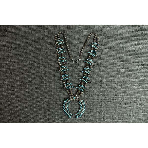 ZUNI INDIAN SQUASH BLOSSOM NECKLACE