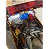 Image 2 : BOX OF SPRYER, TOOLS AND COIL OF PLASTIC HOSE