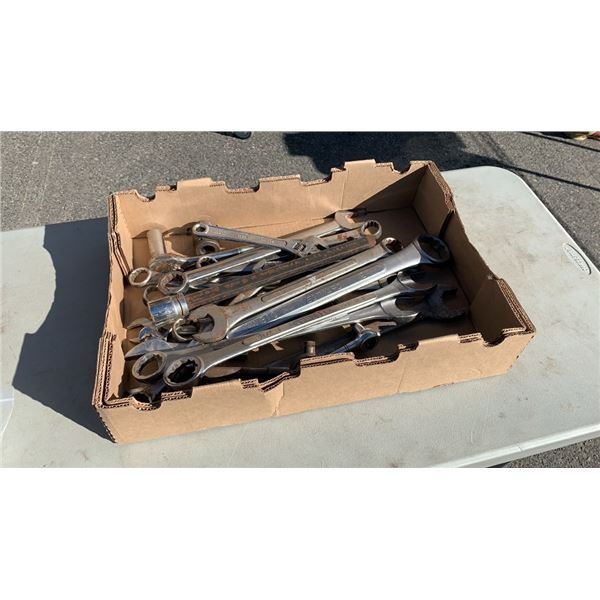 TRAY OF LARGE WRENCHES