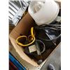 Image 8 : 2 BOXES OF SHOP LIGHTS, WORK LIGHTS, POWER TOOLS
